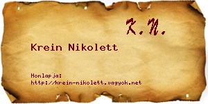 Krein Nikolett névjegykártya